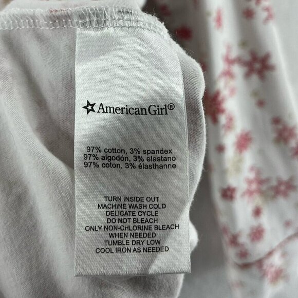 American Girl Pajama Top Girls Sz XL (16/18) White Snowflakes Button-Up Collared - Picture 10 of 12